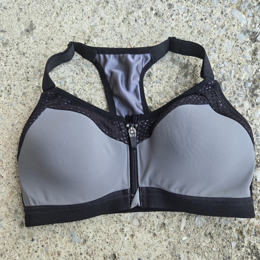 Wacoal Zip Front Sport Underwire Bra 853222 Castlerock Black Size‎ 30C